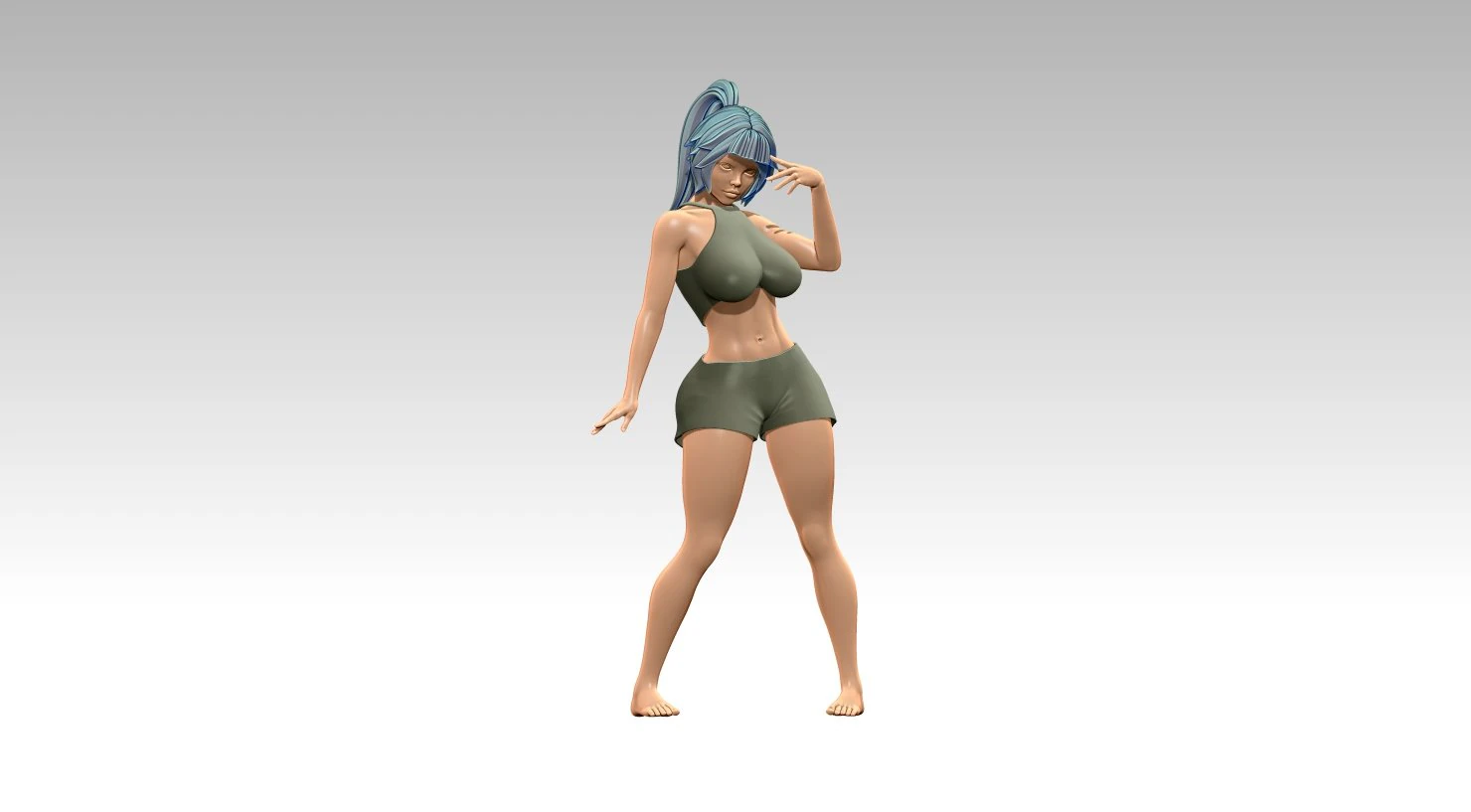 Woman Body Builder 3D Print Model .c4d .max .obj .3ds .fbx .stl .blend