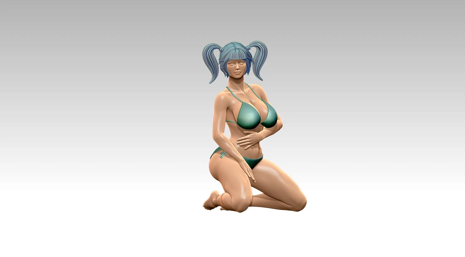 Woman Body Builder 3D Print Model .c4d .max .obj .3ds .fbx .stl .blend 