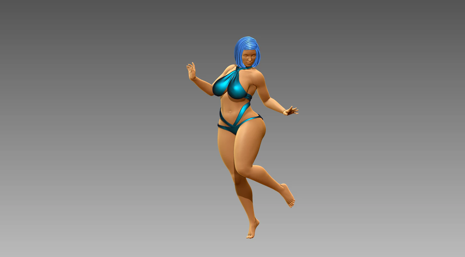 Woman Body Builder 3D Print Model .c4d .max .obj .3ds .fbx .stl .blend 