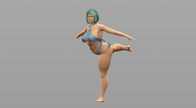 Woman Body Builder 3D Принт Модель .c4d .max .obj .3ds .fbx .stl .blend 