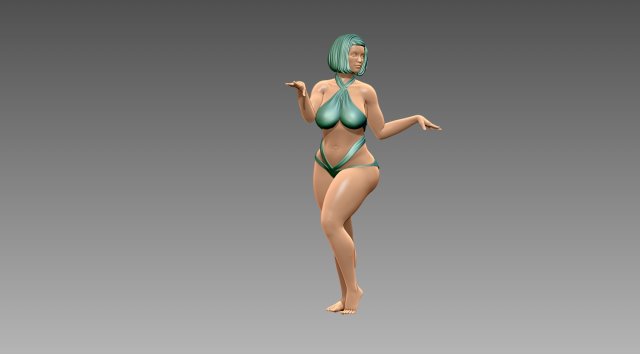 Woman Body Builder 3D Print Model .c4d .max .obj .3ds .fbx .stl .blend 