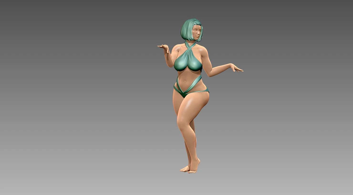Woman Body Builder 3D Print Model .c4d .max .obj .3ds .fbx .stl .blend 