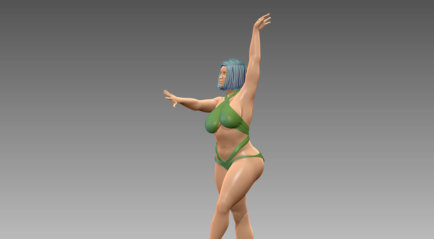 Woman Body Builder 3D Print Model .c4d .max .obj .3ds .fbx .stl .blend