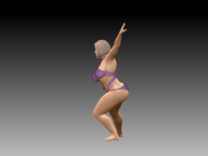 Woman Body Builder Model Cetak 3D