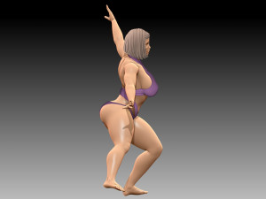 Woman Body Builder Model Cetak 3D