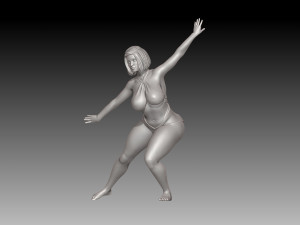 Woman Body Builder Model Cetak 3D