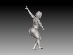 Woman Body Builder Model Cetak 3D