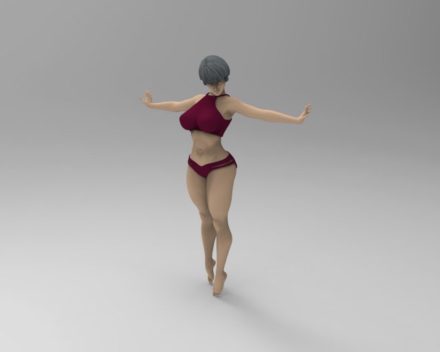 Woman 3D Принт Модель .c4d .max .obj .3ds .fbx .stl .blend 