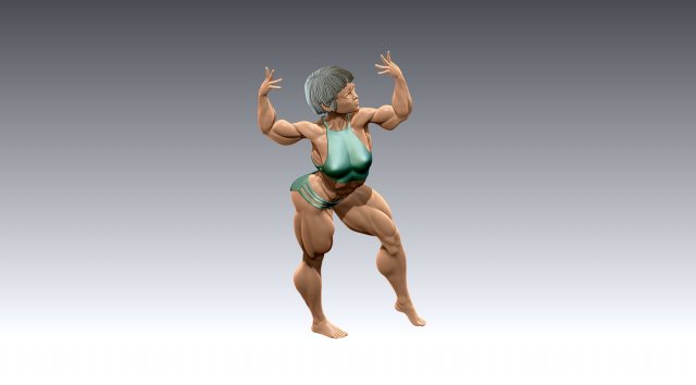 Woman Body Builder Modello di stampa 3D .c4d .max .obj .3ds .fbx .stl .blend 