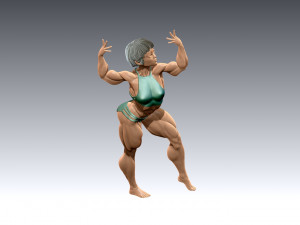 Woman Body Builder 3D Print Model