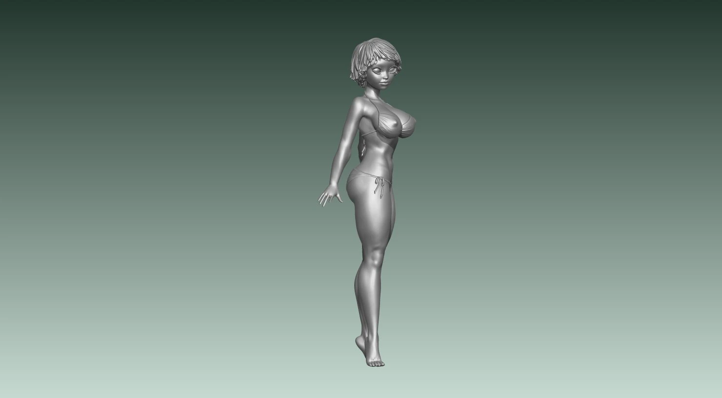 Woman 3D Print Model .c4d .max .obj .3ds .fbx .stl .blend 