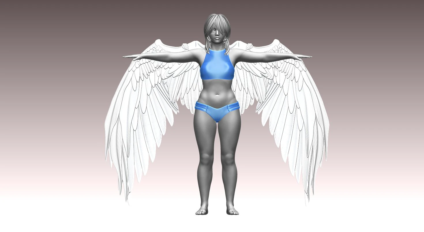 Angel 3D Print Model .c4d .max .obj .3ds .fbx .stl .blend 