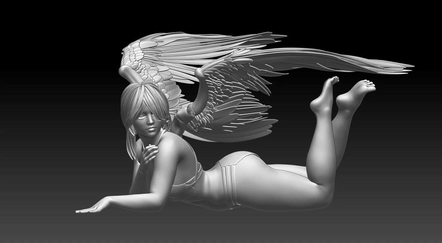Angel 3D Print Model .c4d .max .obj .3ds .fbx .stl .blend 