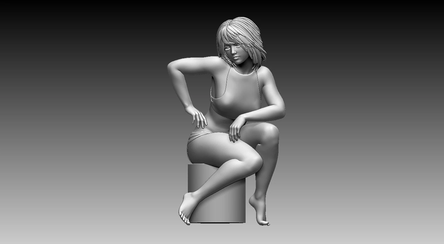 Woman 3D Print Model .c4d .max .obj .3ds .fbx .stl .blend