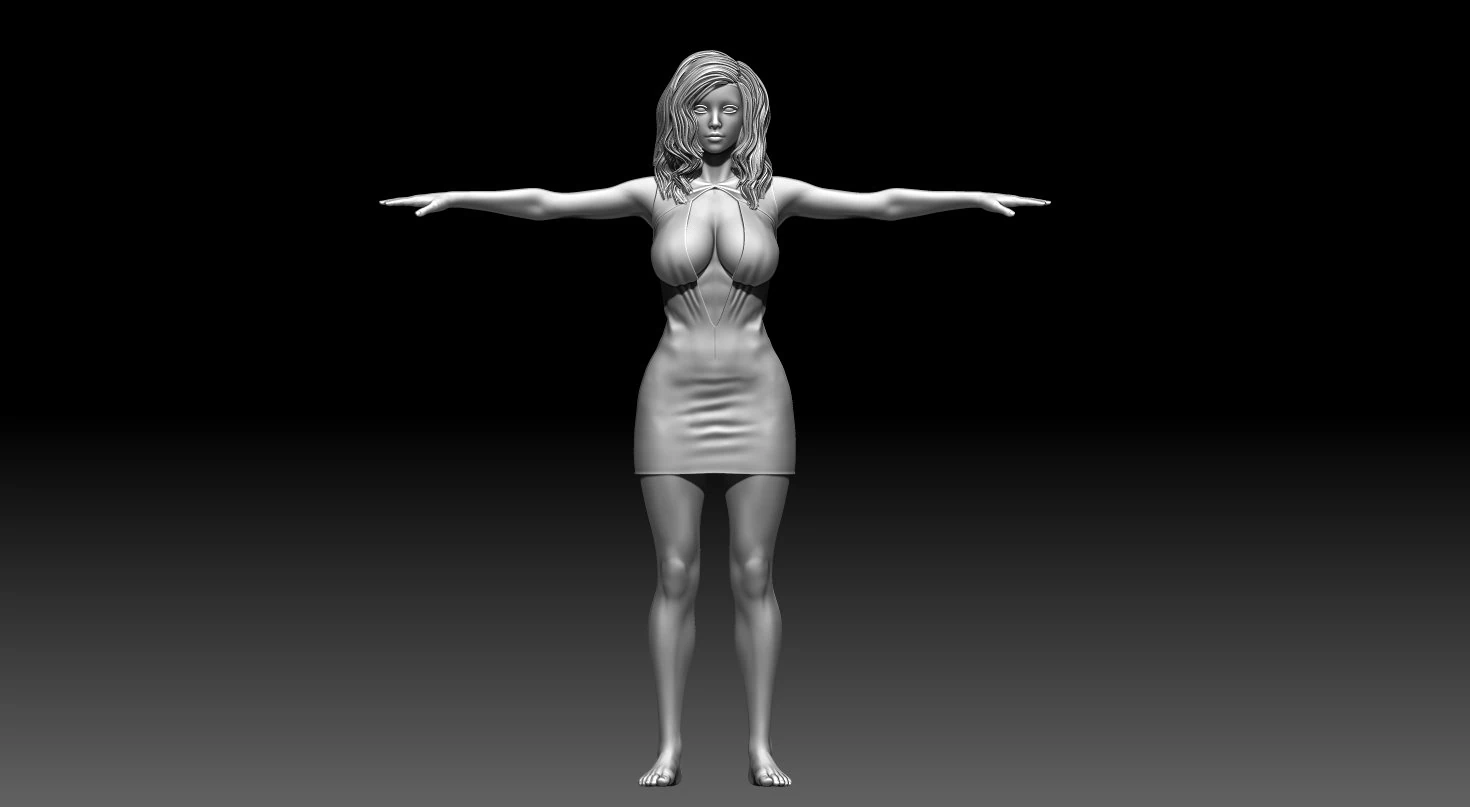 Woman 3D Print Model .c4d .max .obj .3ds .fbx .stl .blend 