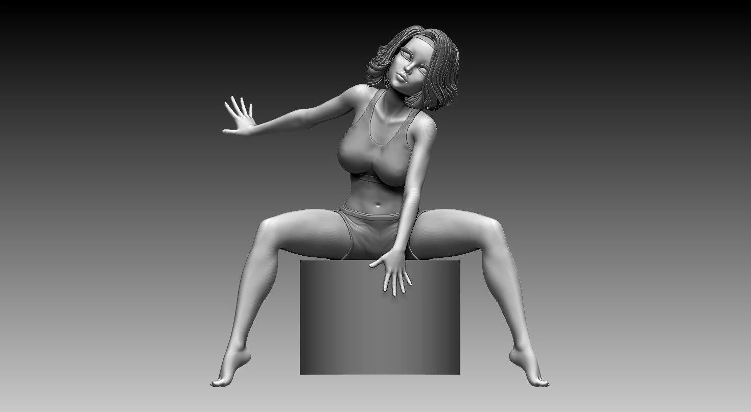 Woman 3D Print Model .c4d .max .obj .3ds .fbx .stl .blend