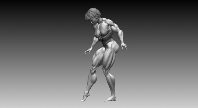 Woman Body Builder 3D Baskı Modeli .c4d .max .obj .3ds .fbx .stl .blend