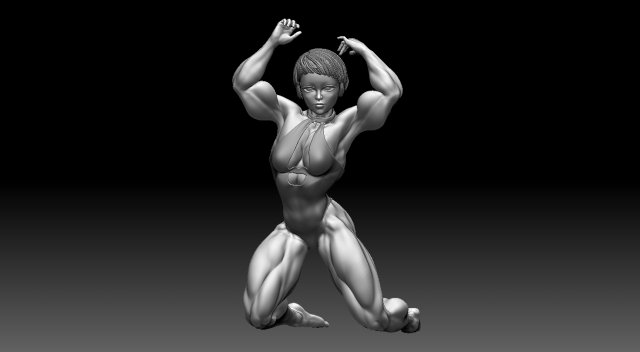Woman Body Builder Model Cetak 3D .c4d .max .obj .3ds .fbx .stl .blend