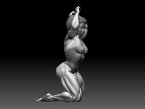 Woman Body Builder Model Cetak 3D
