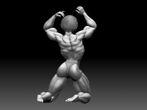 Woman Body Builder Model Cetak 3D