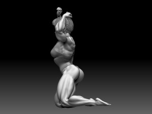 Woman Body Builder Model Cetak 3D