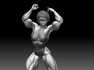 Woman Body Builder Model Cetak 3D