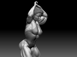 Woman Body Builder Model Cetak 3D