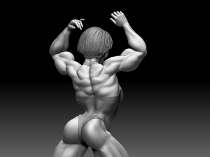 Woman Body Builder Model Cetak 3D