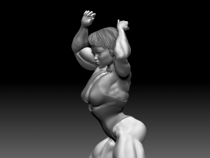 Woman Body Builder Model Cetak 3D