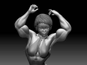 Woman Body Builder Model Cetak 3D
