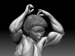 Woman Body Builder Model Cetak 3D