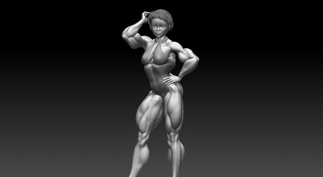 Woman Body Builder 3D Baskı Modeli .c4d .max .obj .3ds .fbx .stl .blend 