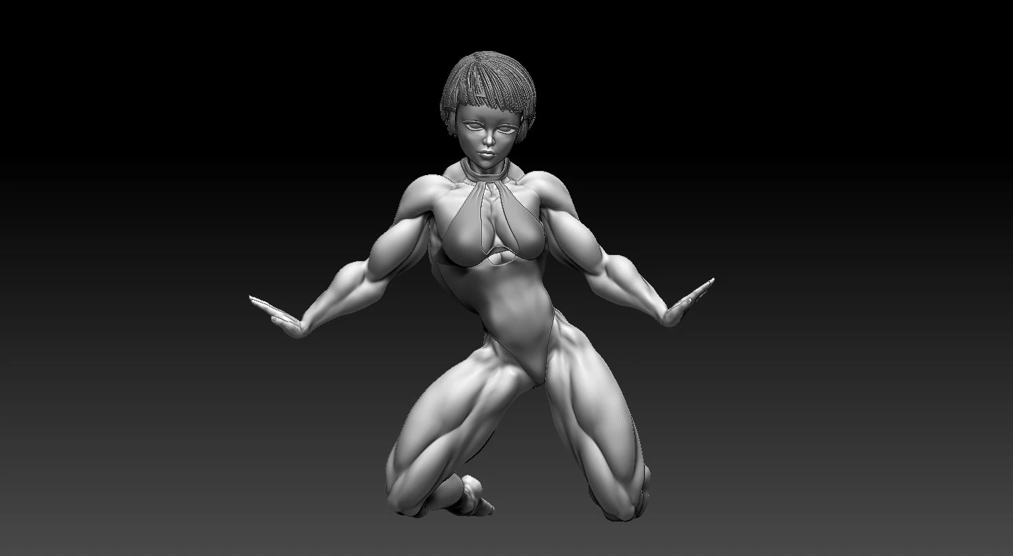 Woman Body Builder 3D Print Model .c4d .max .obj .3ds .fbx .stl .blend
