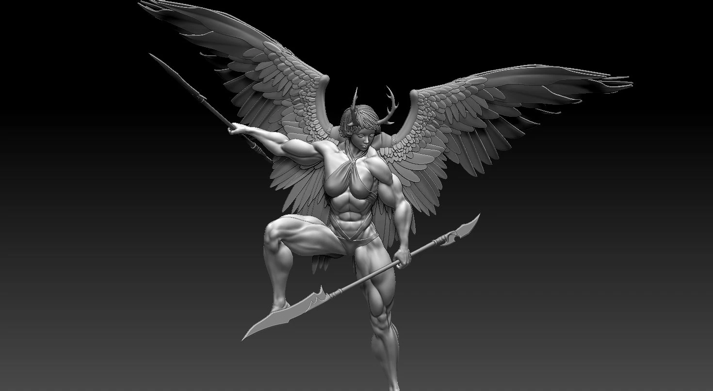 Angel 3D Print Model .c4d .max .obj .3ds .fbx .stl .blend 
