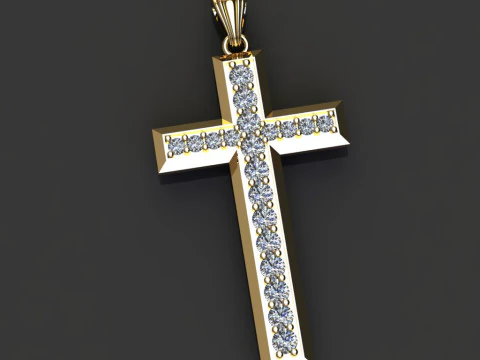 크로스 스타일 펜던트 3D 프린트 모델