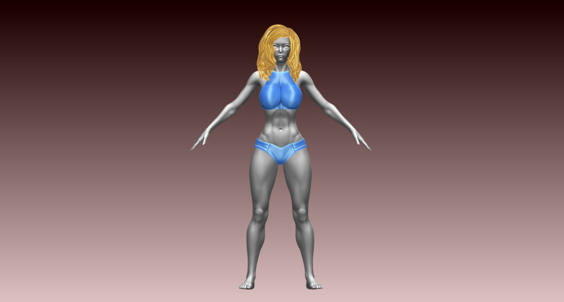 Woman 3D Print Model .c4d .max .obj .3ds .fbx .stl .blend