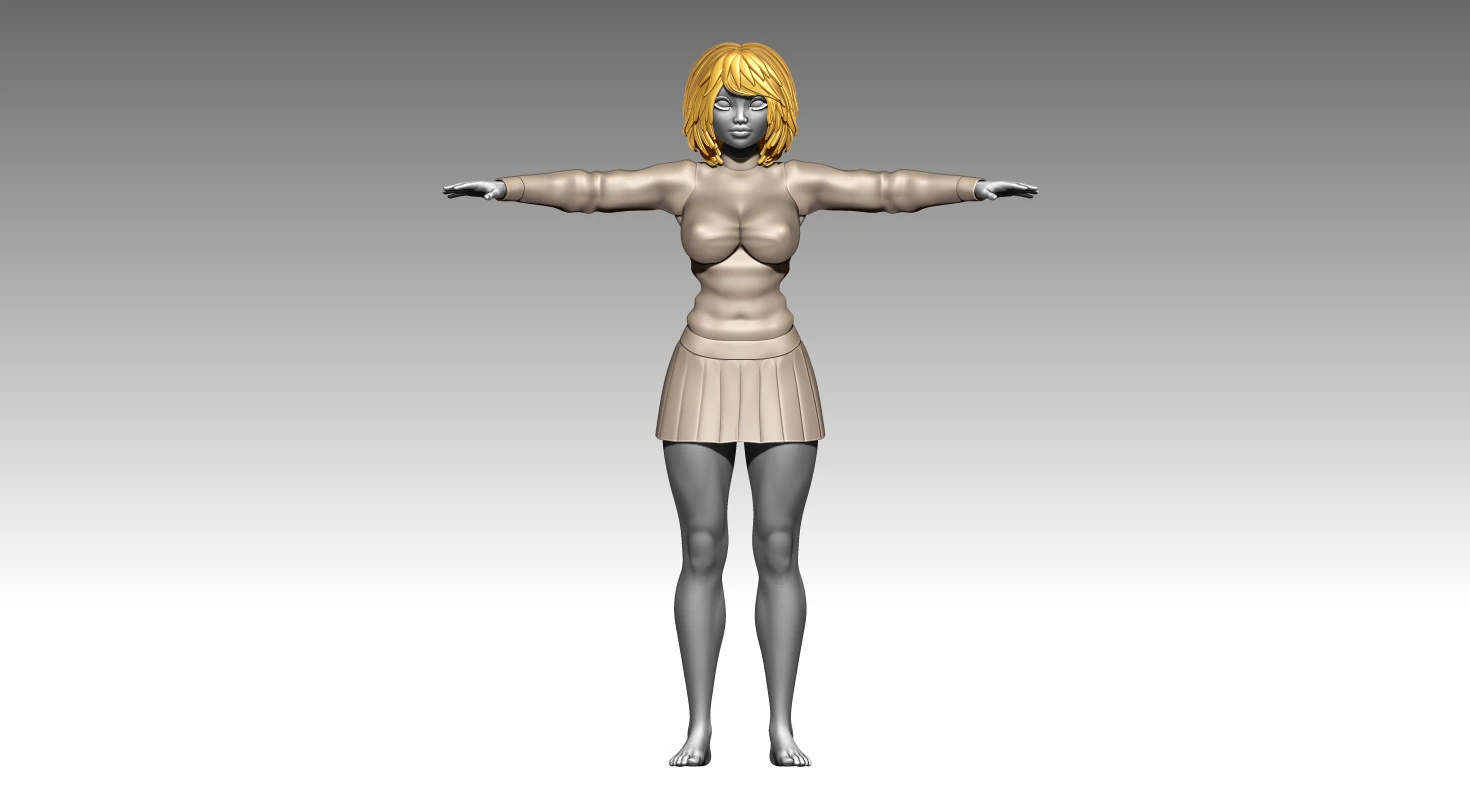 Woman 3D Print Model .c4d .max .obj .3ds .fbx .stl .blend 