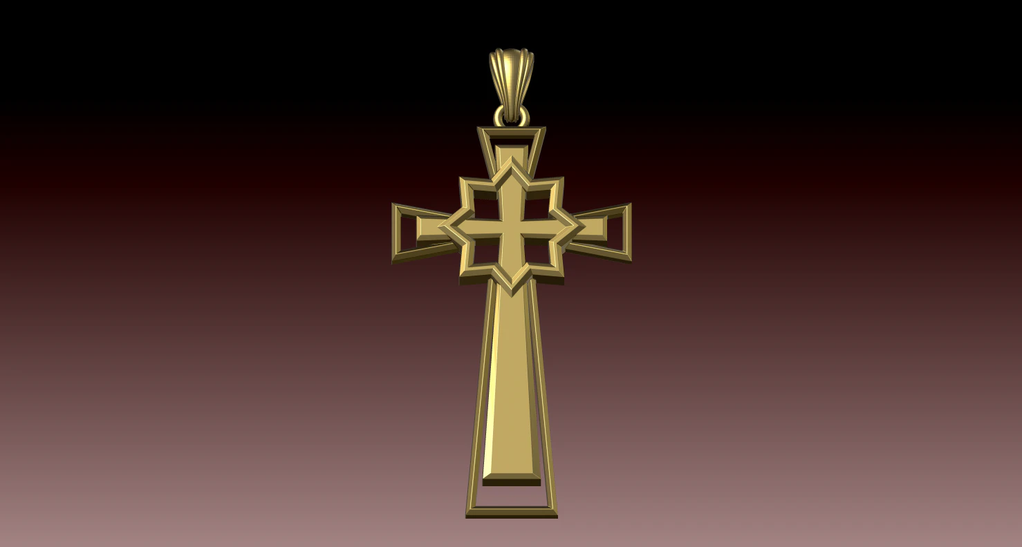 CROSS STYLE PENDANT 3D Print Model .c4d .max .obj .3ds .fbx .stl .blend 