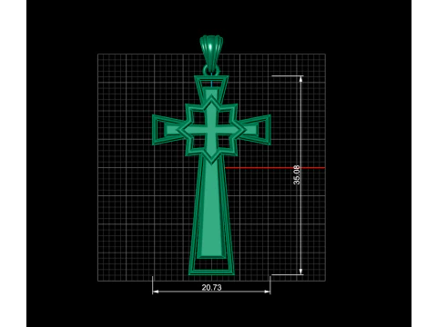 CROSS STYLE PENDANT 3D Print Model