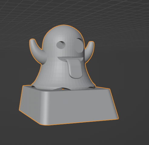 Keycap Ghost Emoji 3D Print Model .c4d .max .obj .3ds .fbx .stl .blend 