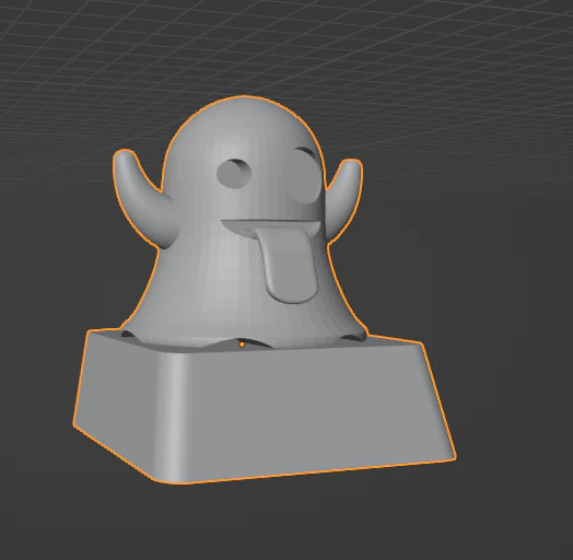 Keycap Ghost Emoji 3D Print Model .c4d .max .obj .3ds .fbx .stl .blend 