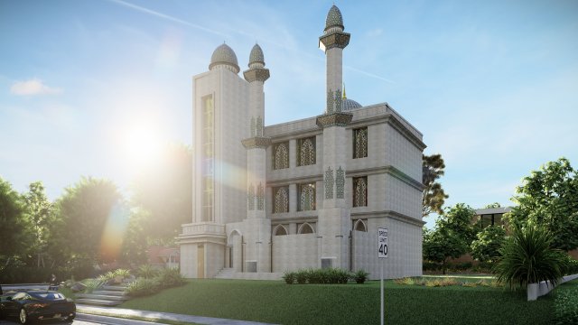 Mosque 3D Model .c4d .max .obj .3ds .fbx .stl .blend 