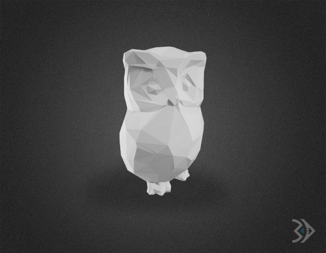 OWL LOWPOLY 3D Baskı Modeli .c4d .max .obj .3ds .fbx .stl .blend 