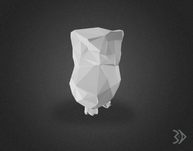 OWL LOWPOLY 3D-Druckmodell .c4d .max .obj .3ds .fbx .stl .blend 