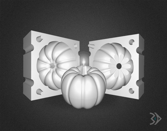 PUMPKIN CANDLE MOLD 3D-printmodel .c4d .max .obj .3ds .fbx .stl .blend 