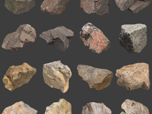 Many ordinary stones 3D Model