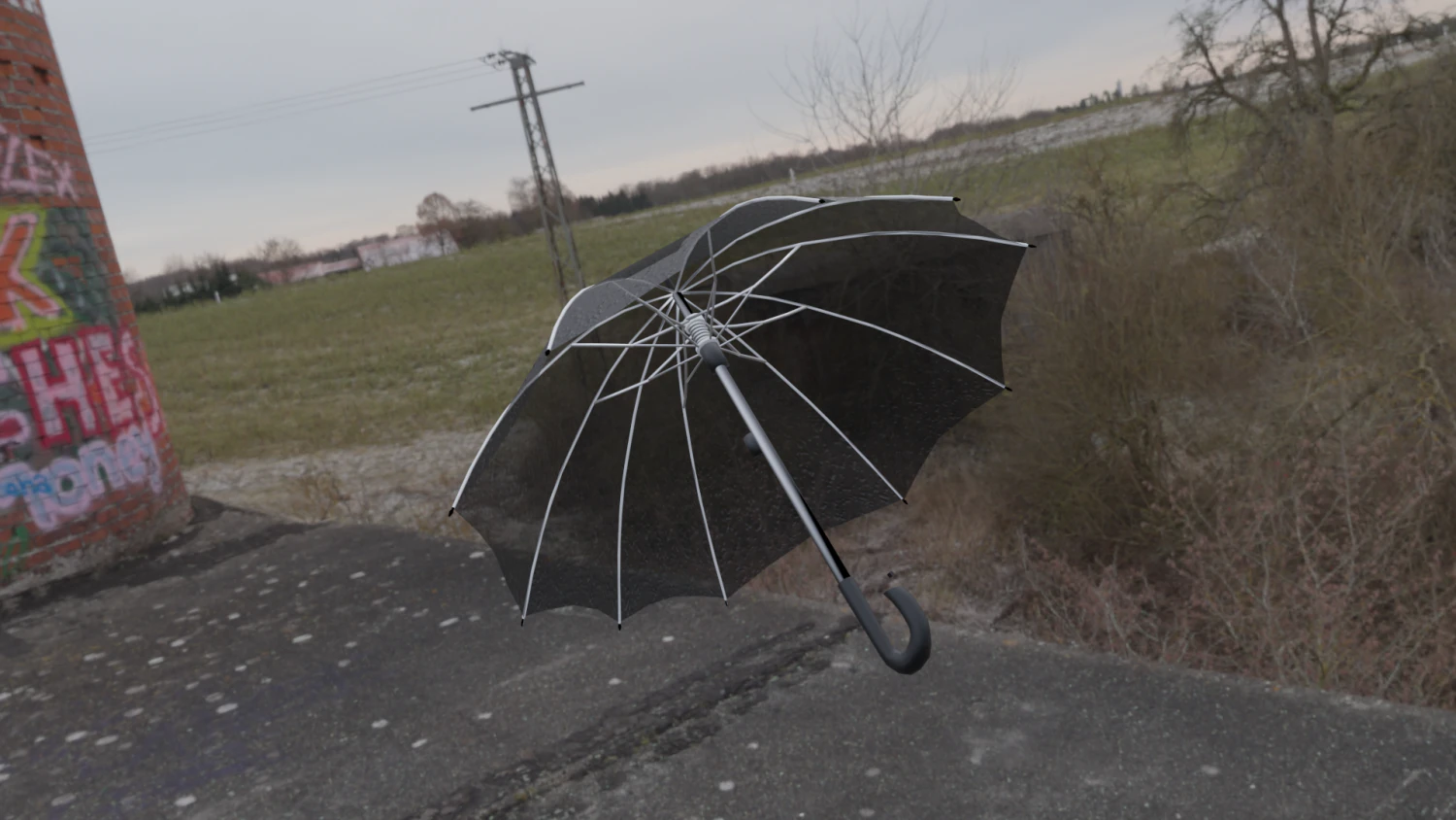 Umbrella 3D Model .c4d .max .obj .3ds .fbx .stl .blend