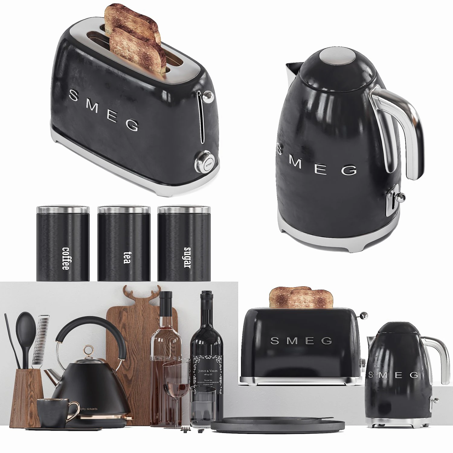 Kitchen appliance collection 1 3D Model .c4d .max .obj .3ds .fbx .stl .blend 