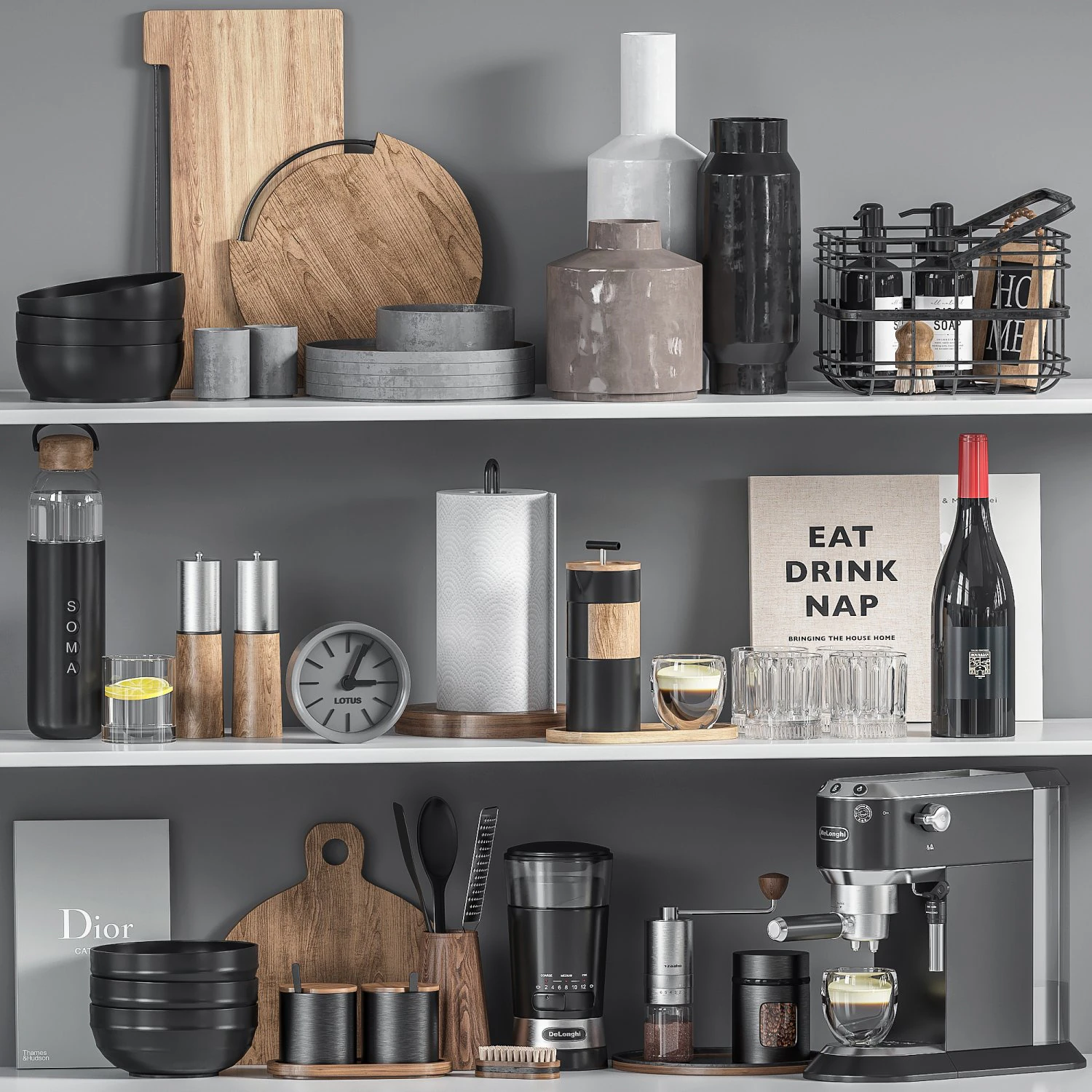 Kitchen accessories 01 3D Model .c4d .max .obj .3ds .fbx .stl .blend 