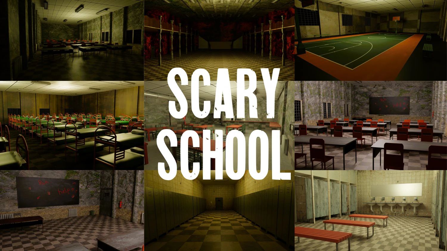 Scary School 3D Model .c4d .max .obj .3ds .fbx .stl .blend 